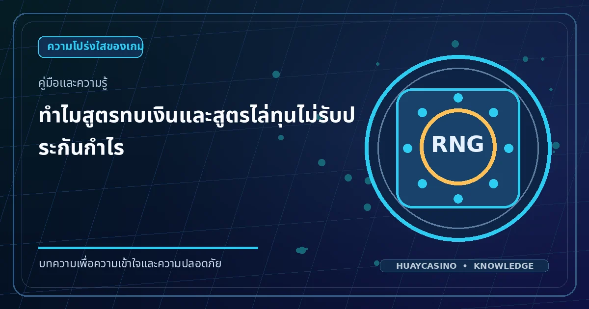 ภาพประกอบหัวข้อ ทำไมสูตรทบเงินและสูตรไล่ทุนไม่รับประกันกำไร โทนสีน้ำเงินและทอง